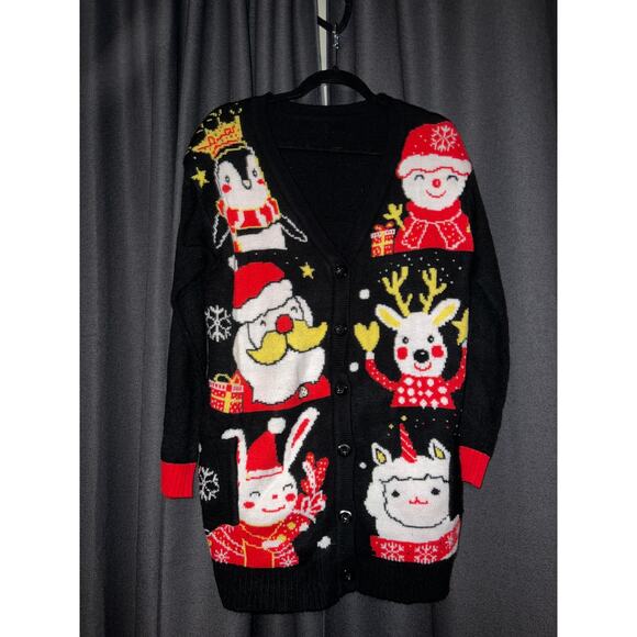 Ugly Christmas Sweater Sweaters - Ugly Christmas Sweater Xmas Cardigan Size Large